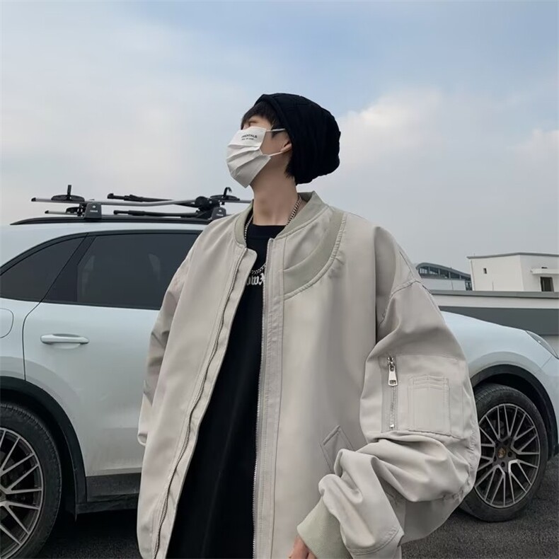 棒球服外套男秋季美式潮牌宽松飞行员夹克外套1001-1-J8820-P55,男装夹克,星座1001-1