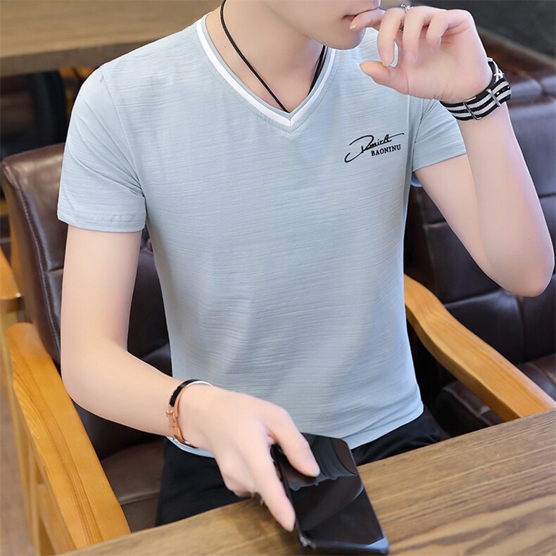 5007短袖t恤2021新款半袖潮V领衣服夏季男装夏装潮流丅恤男,男装T恤,电商D310（原电商305）
