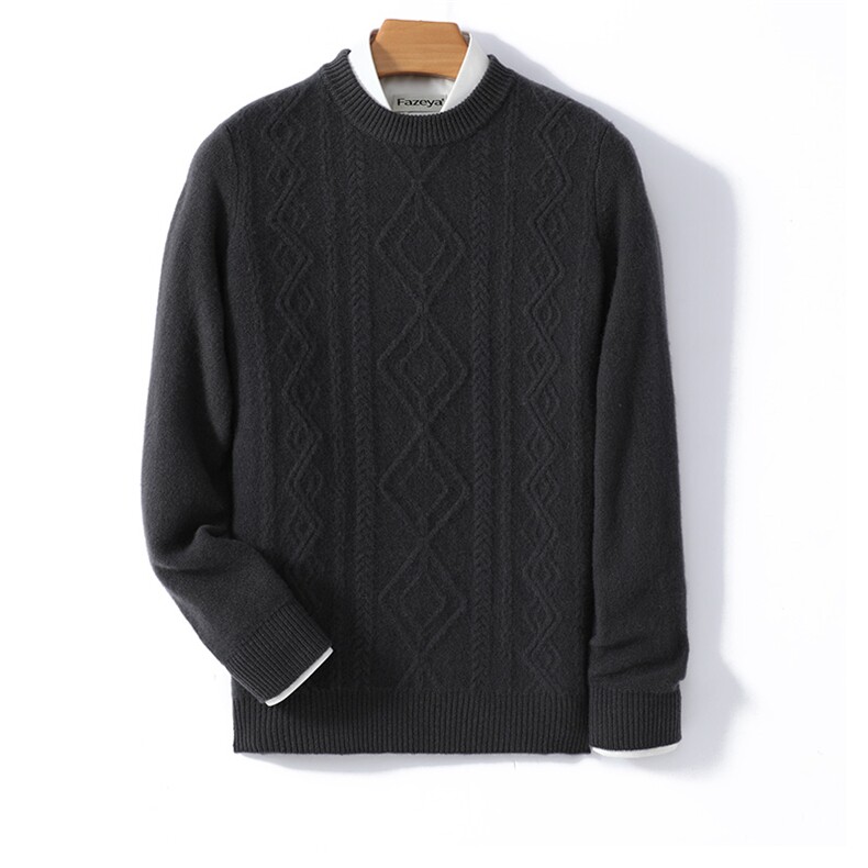 2024新品男士冬季加厚羊毛衫毛衣针织衫打底衫，男装羊毛衫，德晨羊绒