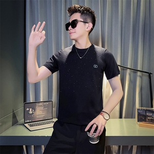 社会小伙秋冬季男士修身短袖针织衫圆领打底毛衣男C208-8015-P48