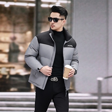 90%白鸭绒中青年羽绒服夹克男立领青年面包服羽绒服外套大衣，男装夹克，钱塘723