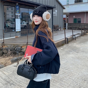 2025格子拼接加绒派克服女冬季今年流行连帽棉服加厚保暖棉衣外套图片
