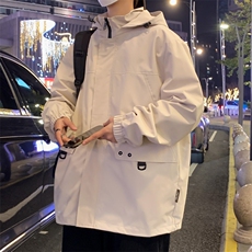 新款连帽冲锋衣夹克男山港风潮流宽松休闲外套A238-JK2305-P68，男装夹克，星座717