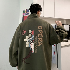 麂皮绒夹克男大码立领褂子外套JK85161-P68加绒款-P78，男装夹克，电商A040