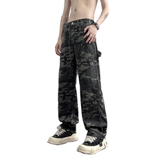 秋季美式ins高街hiphop迷彩水洗伐木裤工装货号K2312P55，男装牛仔裤，电商A063