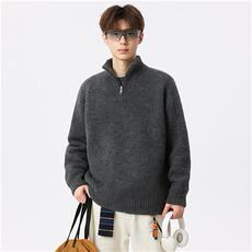 76308-P78情侣毛衣秋冬款羊绒衫男款青少年半拉链针织衫外套，男装针织衫/毛衣，电商D310B