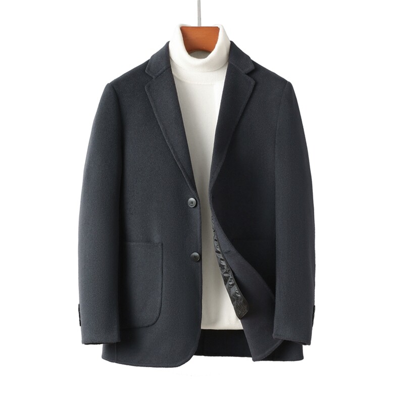 HYD9231YR秋冬男士新款双面呢脱卸羽绒大衣羊毛外套呢子外套，男装毛呢大衣，电商B360