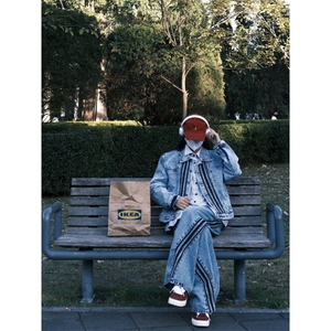 【有货】美式复古垫肩牛仔外套男款潮牌条纹夹克J7009CC-特P70图片