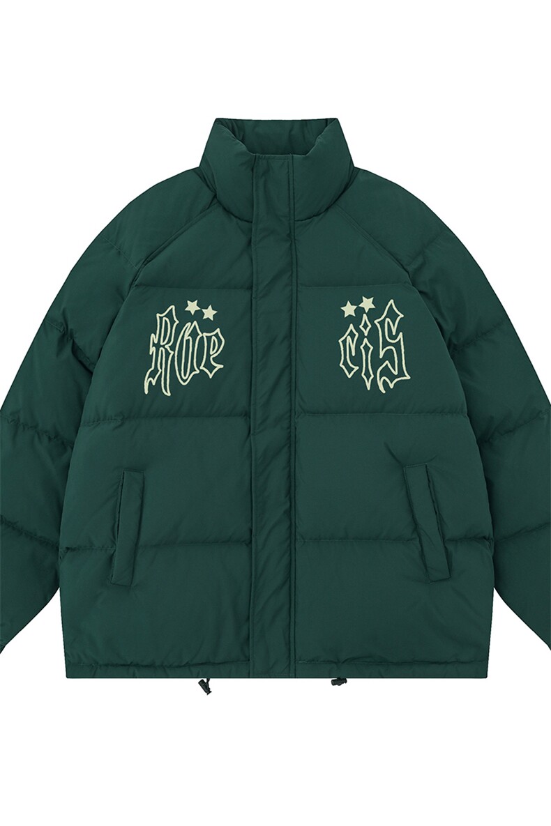 白底冬季时尚百搭宽松字母印花潮流棉服外套MY373特批P85控138,男装棉衣,电商A247-1