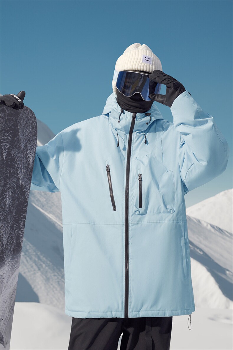 冬季户外防水防风连帽中性风男女加厚保暖防寒滑雪服外套M42-P165,男装棉衣,电商A001