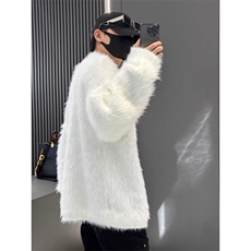 秋冬氛围感水貂毛毛衣男女慵懒宽松圆领套头情侣针织衫MV02，男装针织衫/毛衣，星座1116A（原606A-3）