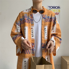 夏季大码风港风外套防晒服开衫薄款道袍披风汉服潮F12/P40，男装防晒衣，钱塘713