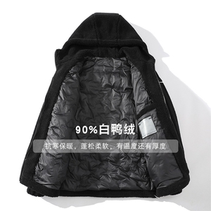 冬装中性风加厚羊羔绒连帽外套创意羽绒服男女 8153-P195 控价268图片
