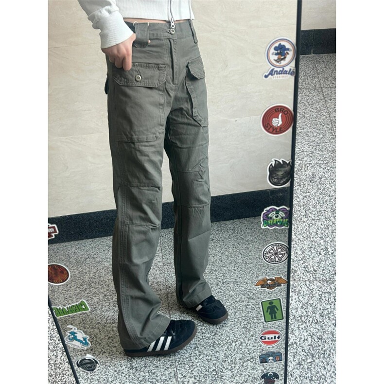 【网图有货】灰绿色工装裤欧美vibe裤子美式伐木裤GZK18LL-特P60图片