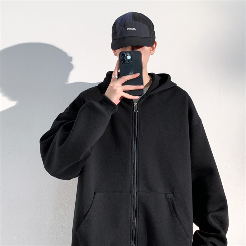 抖音420克重磅华棉复合纯色开衫卫衣DY05-P50,男装卫衣,电商A036A