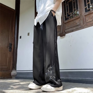 新中式风竹子刺绣潮牌冰丝裤子  K2831 P38图片