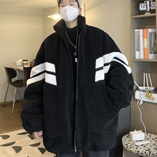 青少年羊羔毛绒外套男款冬季保暖棉衣棉服M8018P120控158，男装棉衣，电商A157