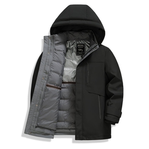 新款男士加厚连帽可脱卸内胆鹅绒服309B-3-E099TR-P325图片