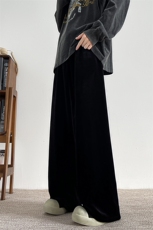 8XL-M加绒美拉德宽松金丝绒阔腿裤垂感拖地裤K993P55加绒65控78，男装休闲裤，电商D206-1