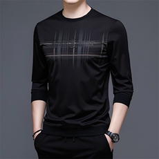 KLSB8011男士2023年春夏新款长袖休闲圆领卫衣套头打底衫T恤P58，男装卫衣，电商B360