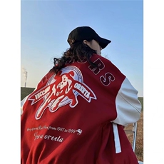 美式复古字母刺绣高街vibe风棒球服夹克男情侣外套218-8WT963P65，男装夹克，星座218-8