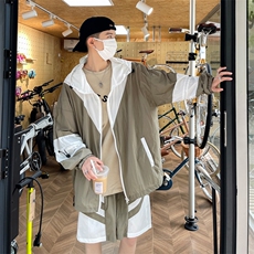 夏季防晒服套装运动风拼色时尚防晒衣夹克衫男XZ514-2-1609-P98，男装防晒衣，星座514-2(原B239)
