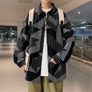 早秋宽松休闲印花衬衫男潮流/A338-1 KD12 P40图片
