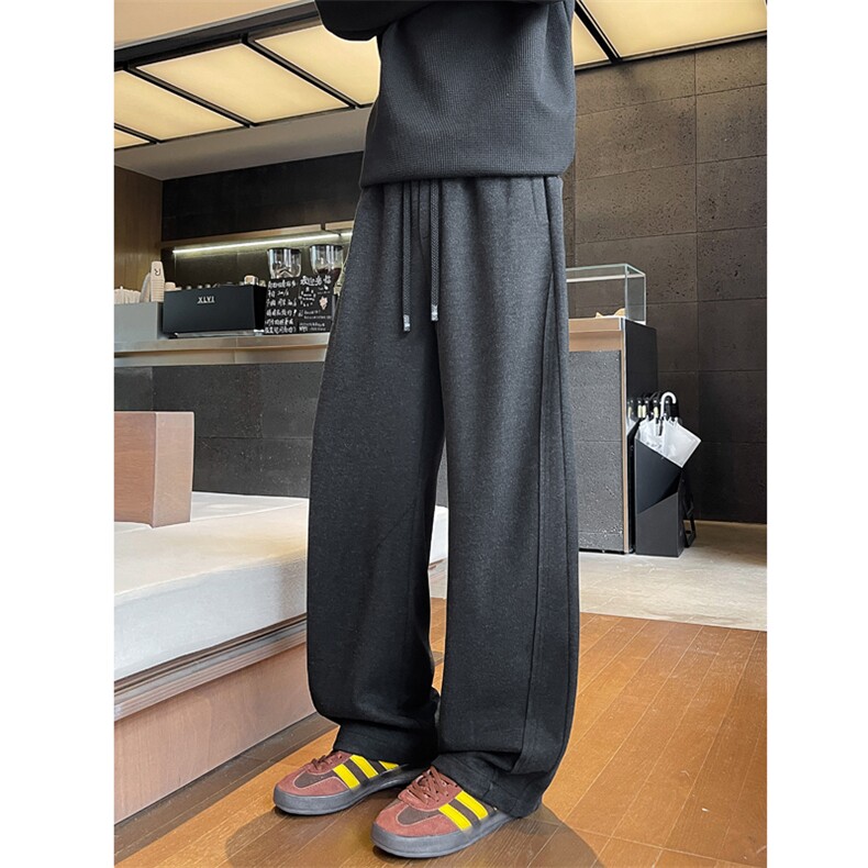 高级感裤子男生春秋季显瘦垂感高街vibe新款潮牌宽松直筒阔腿长裤，男装休闲裤，电商C305A