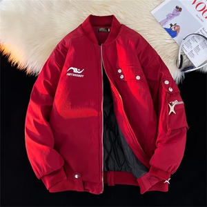 美式高街棉衣男韩版潮流刺绣帅保暖2024冬季ins宽松外套MF048-P83图片