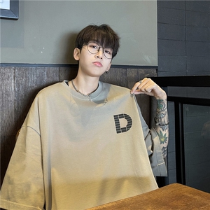 春夏新款D字母印花纯棉重磅T恤 XZ604-DT202-P35控48图片