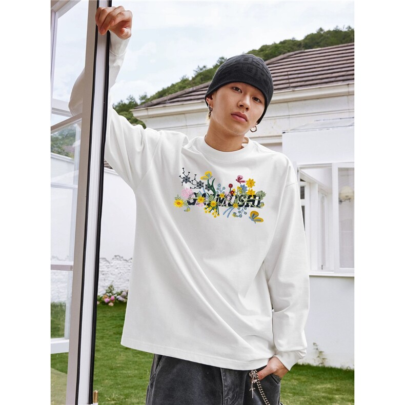 短袖男士夏季刺绣蝴花半袖情侣装运动上衣男装体恤宽松T恤，男装T恤，星座1210-1