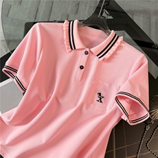 时尚潮流休闲套装裙女夏新款高级感显瘦Polo领短袖上衣裤裙两件套，女装套装/套裙，2C310