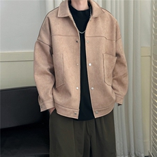 现货-设计感时尚鹿皮绒外套男宽松休闲呢子夹克A351-A130-P125，男装夹克，电商A351