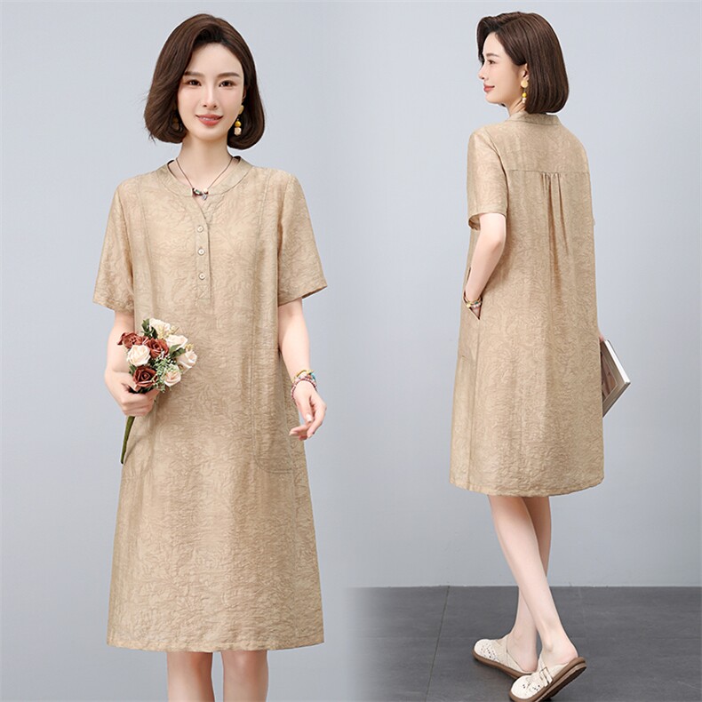 2025夏装新款天丝亚麻连衣裙，女装连衣裙，鑫鑫格