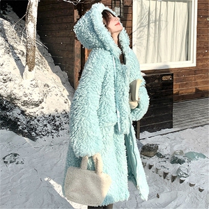 ins网红爆款宽松加厚羊羔毛外套女冬新款中长款氛围感高级感棉衣图片