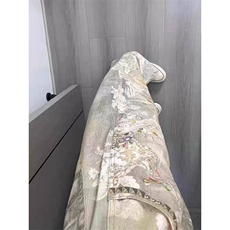 现货美式复古涂鸦baggy做旧宽松直筒牛仔裤男女同款L10655-P62，男装牛仔裤，星座1008