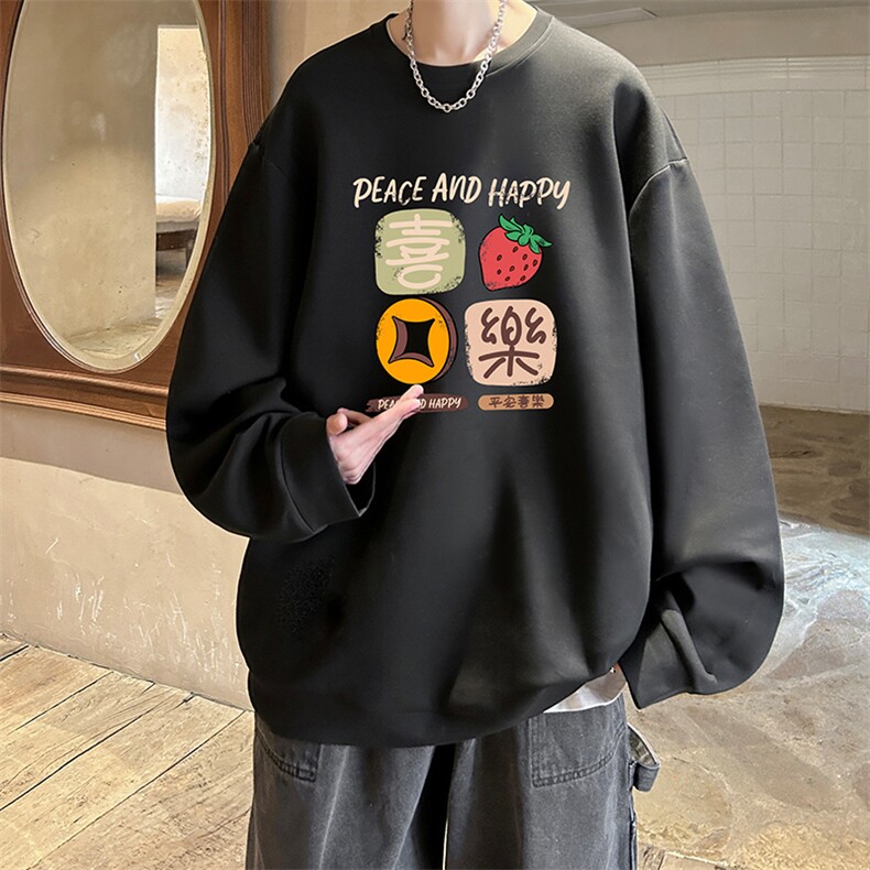 控38简约帅气百搭长袖t恤男大码卫衣T4322-P25加绒款-P35,男装卫衣,电商A040