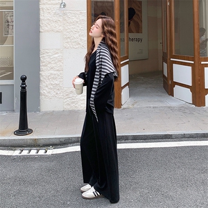 时尚休闲风卫衣披肩卫裤两件套女2025年秋季新款韩版百搭洋气套装图片