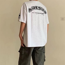万针全刺绣工艺抖音得物高品质260克重磅纯棉双纱美式高街短袖T恤，男装T恤，电商A486