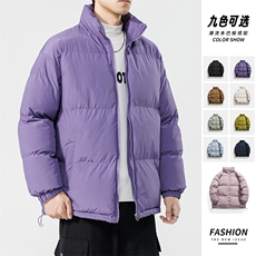 主推十万现货新款港版纯色港风立领宽松保暖棉衣外套CYMY9099-P55，男装棉衣，电商A128