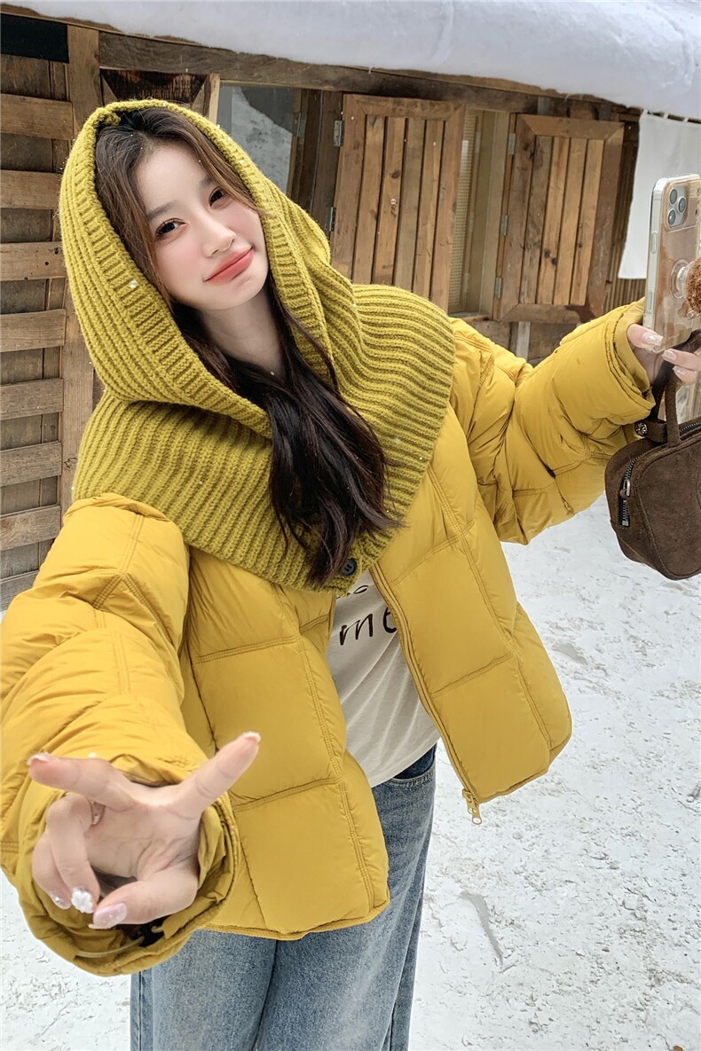 现货买家秀针织帽衫可拆卸90羽绒服2C117-1815P325K488,女装羽绒服,2C117
