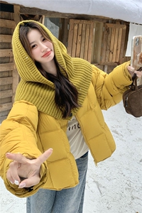 现货 买家秀针织帽衫可拆卸90羽绒服 2C117-1815P325K488图片