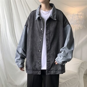 秋季青少年拼接牛仔外套男士街头休闲工装夹克A161-2-JK8861-P55-图片