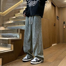 扎染灯芯绒裤子男秋冬款直筒长裤立体包边卫裤痞帅休闲裤KA647，男装休闲裤，星座1116A-1（原606A）