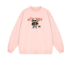 2025年秋季通勤通勤套头耳机熊时尚百搭通勤简约休闲，女装卫衣/绒衫，花可