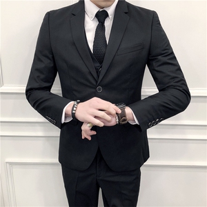 三件套西服套装男士西装商务休闲职业装上班面试修身新郎伴郎结婚图片