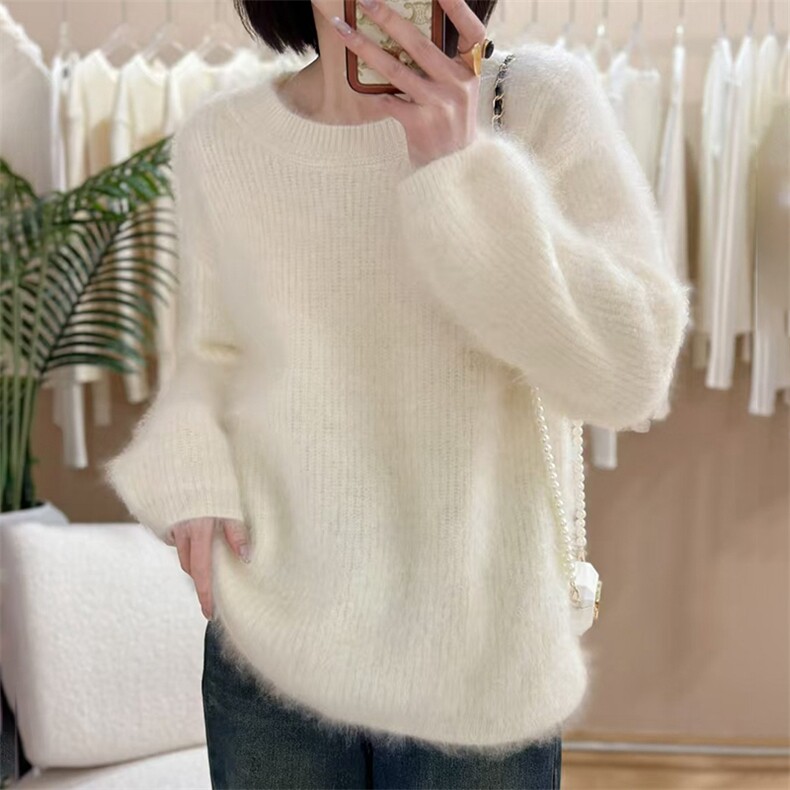 羊绒衫女羊绒圆领内搭毛衣百搭针织打底上衣，女装羊绒衫，仟禧羊绒