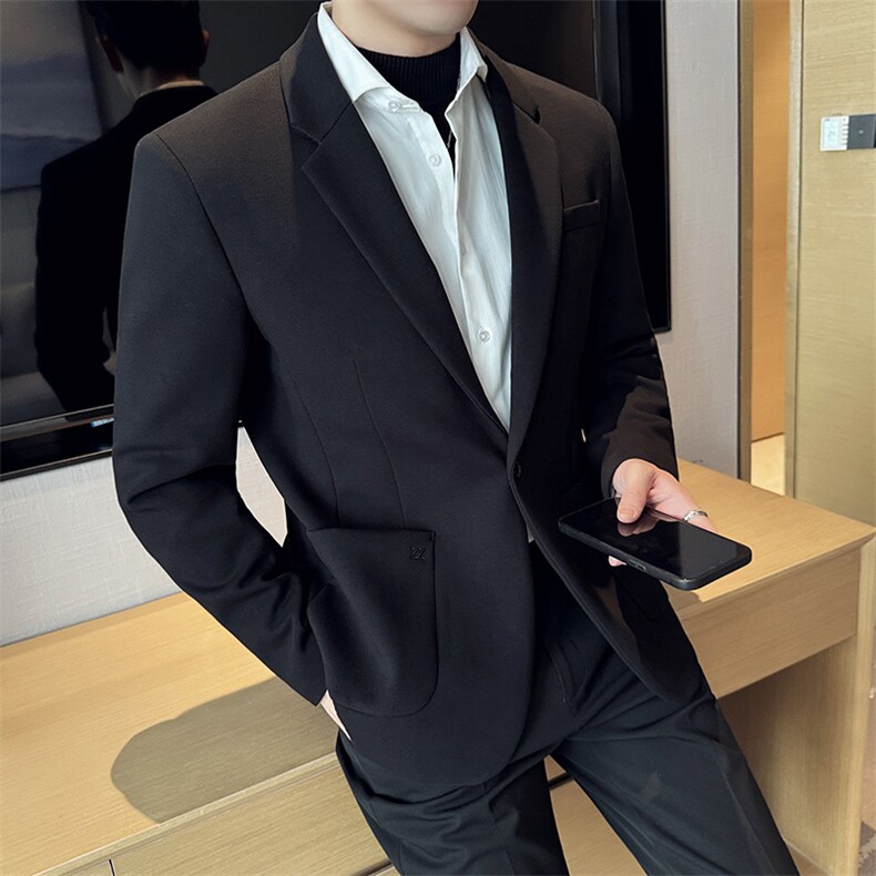 2025春装高级感西装外套男士商务休闲痞帅上衣店主风6636-P175,男装西服套装,电商A413