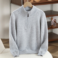 2025时尚百搭通勤简约休闲半高领拉链儿童羊毛衫，童装儿童羊毛衫，冰晶童装