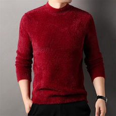 冬季羊毛衫男款羊绒打底衫纯色圆领加厚男装上衣低领水貂绒毛衣男，男装T恤，电商B212（原钱塘6029）